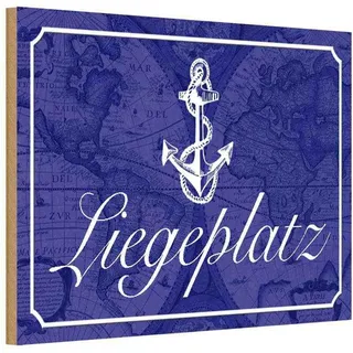 vianmo Holzschild 30x20cm Liegeplatz Anker Segel Boot Deko Geschenk