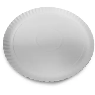 Guardini, Set mit 3 runden Tabletts Ø 31 cm, Einweg, Karton, 100% recycelbar, weiß, Made in Italy, Linie Easy Bake Bio