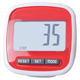 Einfacher Schrittzähler LCD Dispaly 3D Walking Step Counter Running Passometer mit Clip (rot)