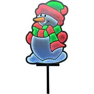 Star-Max Schneemann Infinity Effekt 318 LEDs Erdspieß 32x41cm 6/18h Timer