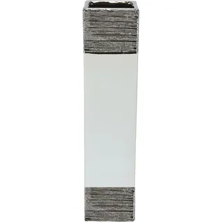 I.GE.A. Dekovase »Blumenvase« Dekovase Zylindervase silber weiß glänzend Blumenvase Modern Tischvase, weiß