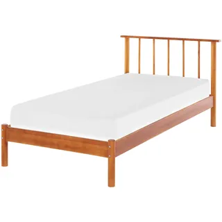 Beliani Holzbett Hellbraun, Holz, 90x200 cm