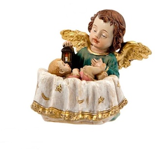 Inmaculada Romero IR Schutzengel Figur 5 cm Detail Mädchen Krippe Harz Kleidung Rosa