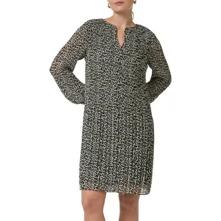 Comma Plissiertes Chiffon-Kleid mit Leo-Print