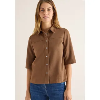 Cecil Hemdbluse aus Veloursmaterial, mocha caramel