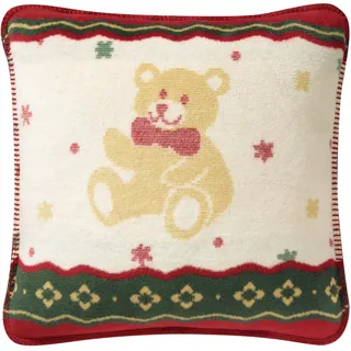 Villeroy & Boch Kissen Toy’s Delight Teddy, Kissen mit Füllung 50x50 cm | Made in Germany, Kissenhülle mit bunten Weihnachtsmotiven, Dekokissen, OEKO-TEX Made in Green, Zierkissen für Weihnachten