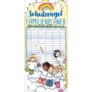 times&more Schutzengel Familienplaner 2024. Kalender mit 5 Spalten - praktischer Familienplaner für die Wand mit süßen Schutzengeln als Blickfang. Familienkalender 2024.