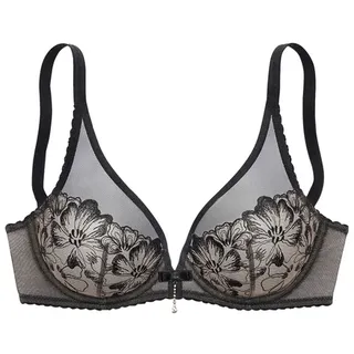 JETTE JETTE, Bügel-BH in einzigartigem Blumen-Design, sexy Dessous, schwarz