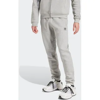 Sporthose ADIDAS ORIGINALS "TREFOIL ESSENTIALS", Herren, Gr. XXL, N-Gr, grau (medium grau heather, normal, gr.), Obermaterial: 70% Baumwolle, 30% Polyester, Hosen Sporthose, schmale Passform, mit flauschiger Innenseite, mit Rippbündchen