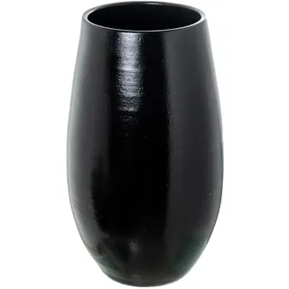 Bodenvase aus Keramik, schwarz, glänzend, 30 x 30 x 70 cm