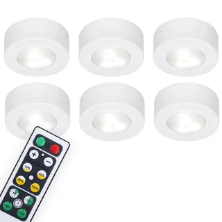 Briloner - Schrankbeleuchtung mit Fernbedienung, in Stufen dimmbar, Timer, Unterbauleuchte Küche, LED Lampe Kleiderschrank, Schrankbeleuchtung, Küchenlampe, Arbeitsplatte, 5,8x2,6 cm, Weiß