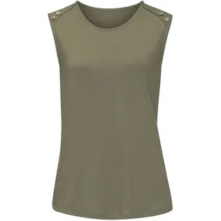 LASCANA LASCANA, Strandtop mit Zierknöpfen, Sommertop, Basic, grün