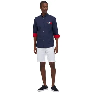 FaÇonnable Olymp Langarmhemd - Navy / Br Red - XL