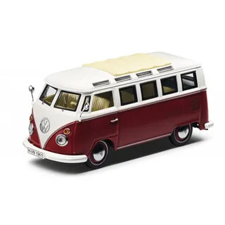 Original Volkswagen Modellauto T1 Samba Bus Rot/Cream 1:43