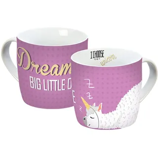 GEDALABELS (INFKH) 12008 Lama Dream rosa Tasse | Porzellantasse | Kaffeetasse | Lama | GEDA | Tasse | Einhorn | Träume | Trend | Geschnenk