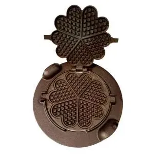 Sellon24® Waffeleisen aus Gusseisen Herzförmige Waffeln 33cm Grill Garten Küche Herzwaffeln Rotierend bg_039