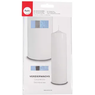 Rayher Verzierwachs-Set Baby 8 Platten blau/weiß