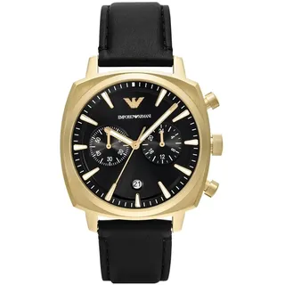 Emporio Armani Herren Analog Quarz Uhr mit Leder Armband AR11690