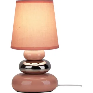 Tischlampe Wohnzimmer Tischleuchte Schlafzimmer Keramik Stoff Rosa 3045332 - Rosa
