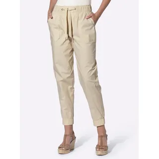 7/8-Hose HEINE, Damen, Gr. 36, Normalgrößen, sand, 98% Baumwolle, 2% Elasthan, unifarben, Hosen 7/8-Hose