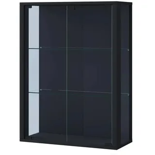 VCM Hängevitrine Udina 60 x 25 x 80 cm Schwarz
