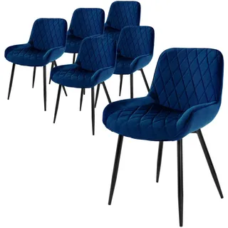 ML-Design Esszimmerstuhl Kunstleder Dunkelblau 6er Set