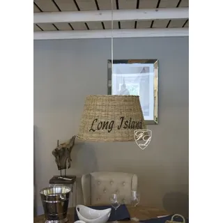 Rattan Lampenschirm Hängeleuchte long island Landhaus Meer Hamptons Style Landhaus - natur