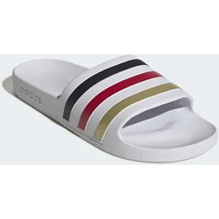 Badesandale ADIDAS SPORTSWEAR "AQUA ADILETTE", Damen, Gr. 43, cloud weiß, core schwarz, gold metallic, Synthetik, Schuhe Badesandale