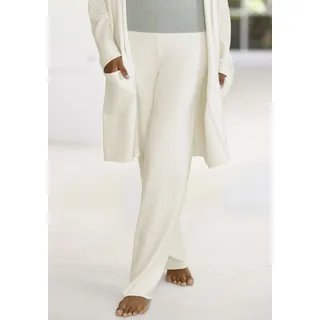 Strickhose LASCANA, Damen, Gr. 48/50, N-Gr, beige (creme), Feinstrick, Obermaterial: 50% Viskose (LENZINGTM ECOVEROTM), 28% Polyester, 22% Polyamid, meliert, bequem lang, Hosen Strickhose, lässig aus hochwertigem Strick, Loungewear
