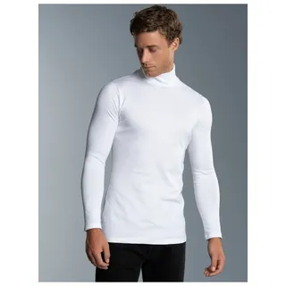 Rollkragenshirt TRIGEMA "TRIGEMA Rollkragenshirt", Herren, Gr. XXL, weiß, Feinstrick, 95% Baumwolle, 5% Elasthan, Basic, normal, ohne Ausschnitt, Shirts Rollkragenshirt