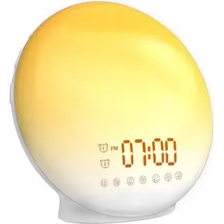 Lichtwecker, Tageslichtwecker Sonnenaufgangssimulation, Nachttischlampe mit USB-Ladefunktion, Zwei Alarmen, 20 Helligkeit Schlummerfunktion ,7