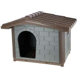 Kerbl Pet Hundehütte Levin Eco, graugrün/braun, 99x70x75 cm, Hundehöhle, recycelter Kunststoff, Hunde