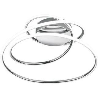 Reality Leuchten LED Deckenleuchte Bologna R67051106, Metall Chrom, inkl. 36 Watt LED, Switch Dimmer