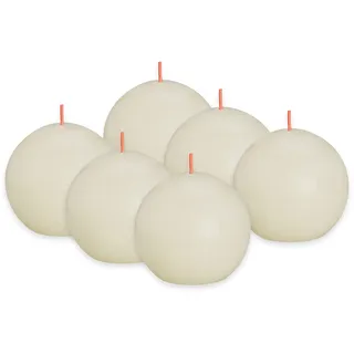 Bolsius Rustik Kugelkerze 6 St. Ø 7,6 cm elfenbein