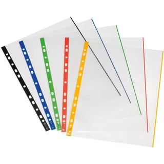 Herlitz Prospekthülle, A4 glasklar farbiger Außenrand
