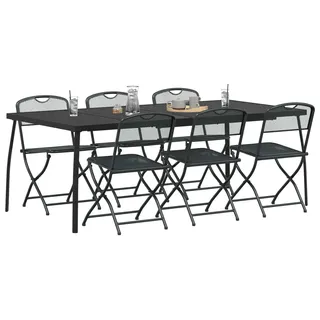 vidaXL Gartenmöbel Set 7 pcs Anthrazit Eisen und Stahl - Grau