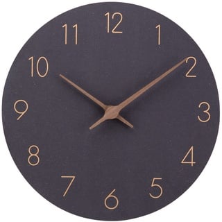 ACCSHINE MDF Holz Wanduhr Ohne TickgeräUsche Lautlos Modern 30cm Quarz Groß Batterie Betriebene Wanduhr Einfach zu Lesen für Zimmer Zuhause KüChe Schlafzimmer BüRo Schule (Schwarz)