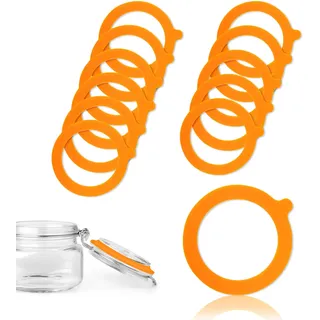 12 Stück gummiringe für einmachgläser 70x96mm weck gummiringe Orange Weich | Silikon Ersatz Dichtungen Gummiringe Für Gläser Silikon Glasdichtungen Ersatz Für Normale Weithalsgläser Klammer Deckel