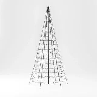 Twinkly Lichterbaum 3D 3 Meter, Flacher Weihnachtsbaum für Türen und Wände im Innen- und Außenbereich, 750 Kartierbare RGB- und Weiße LEDs, Kompatibel mit Alexa und Google Home, IP44, App-Steuerung