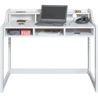 Interlink Kinderschreibtisch mitwachsend 6 Fächer 120 x 60 cm Kiefer massiv weiß