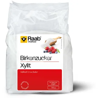 Raab Vitalfood Birkenzucker, Xylit, vegan, 1:1 wie Zucker zu verwenden, Zucker-Alternative, Süßungsmittel, niedriger glykämischer Index, Süßen ohne Reue, zahnfreundlich, 1er Pack (750 g)