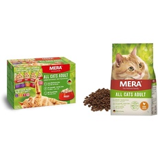MERA Cats Adult Nassfutter Multibox & Cats All Cats Huhn, Trockenfutter für ausgewachsene Katzen, getreidefrei & nachhaltig, mit hohem Fleischanteil, 2 kg