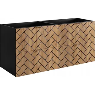 RODAN | Waschbeckunterschrank 120 cm - Braun Matt - Badezimmerschränke - Badmöbel - Waschbecken Unterschränke - Ohne Platte - Braun