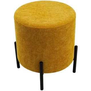 Mobili Rebecca Pouf Senfgelb 38/38/43,5 cm , Gelb , Textil , 38x43.5x38 cm , Wohnzimmer, Sessel, Hocker & Hockerbänke, Poufs