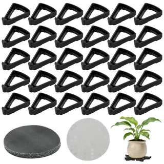 MAIXINNEW 30 Stück Blumentopf Füße Topffüße Outdoor Dreieck | Blumentopf Füße mit Belüftungsnetz, Stapelbarer Blumentopfboden, Atmungsaktive Blumentopffüße für Pflanzkübel