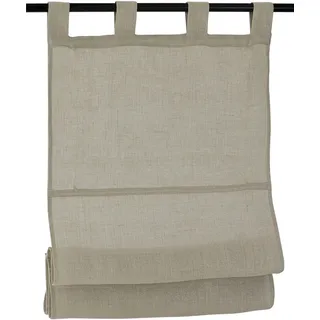 Kutti Raffrollo mit Schlaufen Metis Leinen" linen Breite 120 * Höhe 140 cm - Taupe