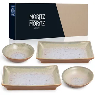 Moritz & Moritz Sushi Geschirr Set 4-tlg. für 2 Personen Beige/Lila