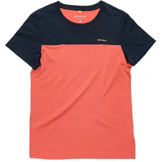 Devold Of Norway Classic Linear Kurzarm-t-shirt - Ink / Coral - S