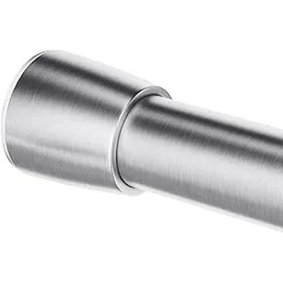 interDesign iDesign 78670 Duschvorhangstange, mittellange Teleskopstange aus Edelstahl, ausziehbare Duschvorhangstange ohne Bohren für Dusche und Badewanne, mattsilberfarben , 127 - 221 cm