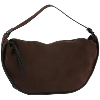 Marc O'Polo Aamu Hobo Veloursleder Dark Brown